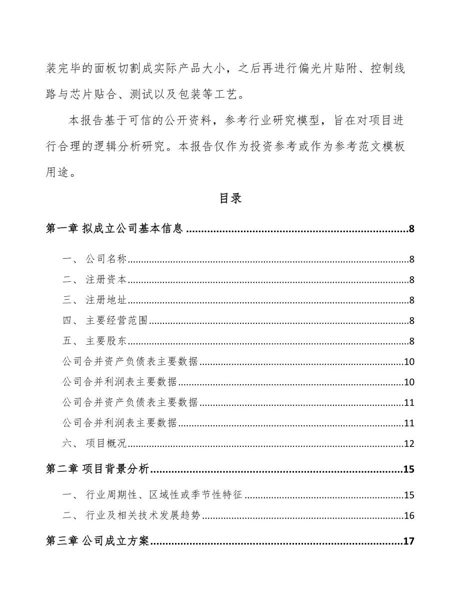 呼和浩特关于成立背光显示模组公司可行性研究报告.docx_第3页