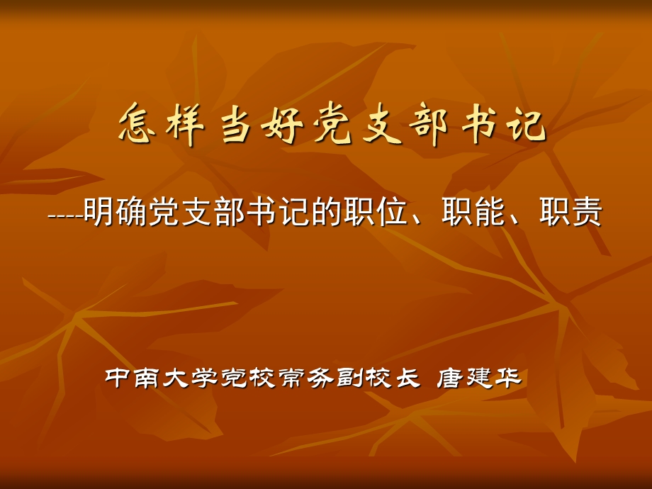 怎样当好党支部书记.ppt_第1页