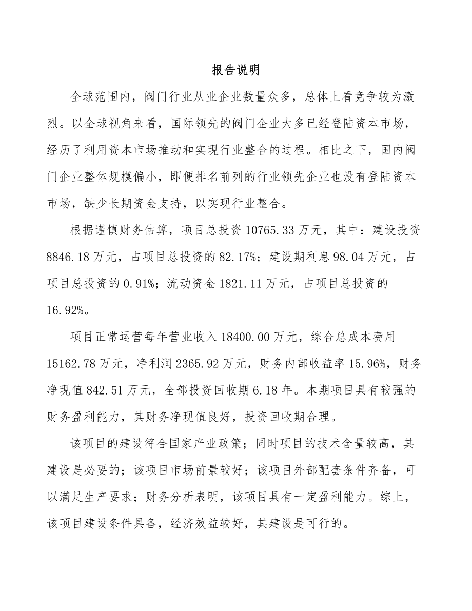 启东阀门项目可行性研究报告.docx_第1页