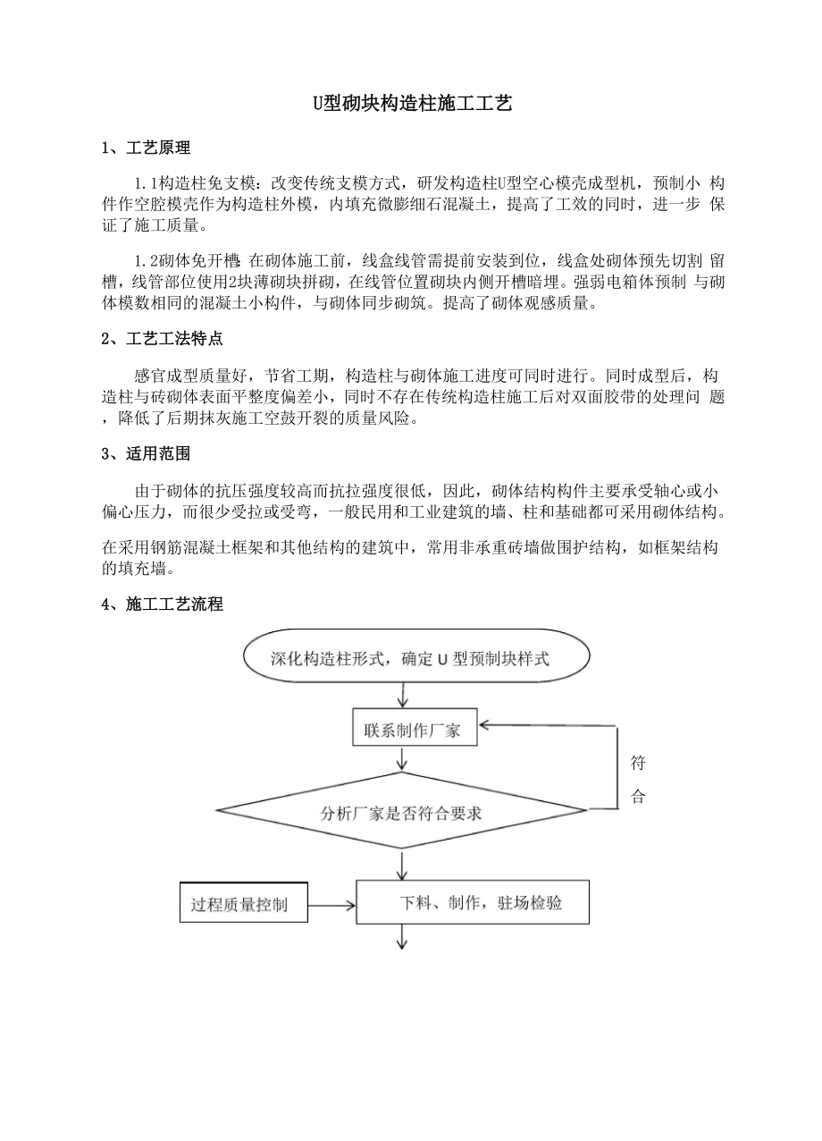 U型构造柱工艺工法终极版.docx_第1页