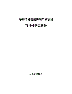 呼和浩特智能终端产品项目可行性研究报告.docx