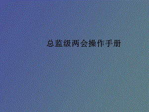 总监两会操作手册.ppt