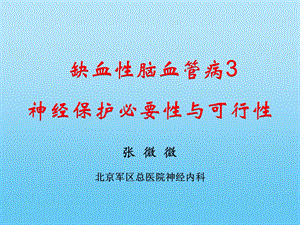 缺血脑血管病3神经保护必要与可行课件.ppt