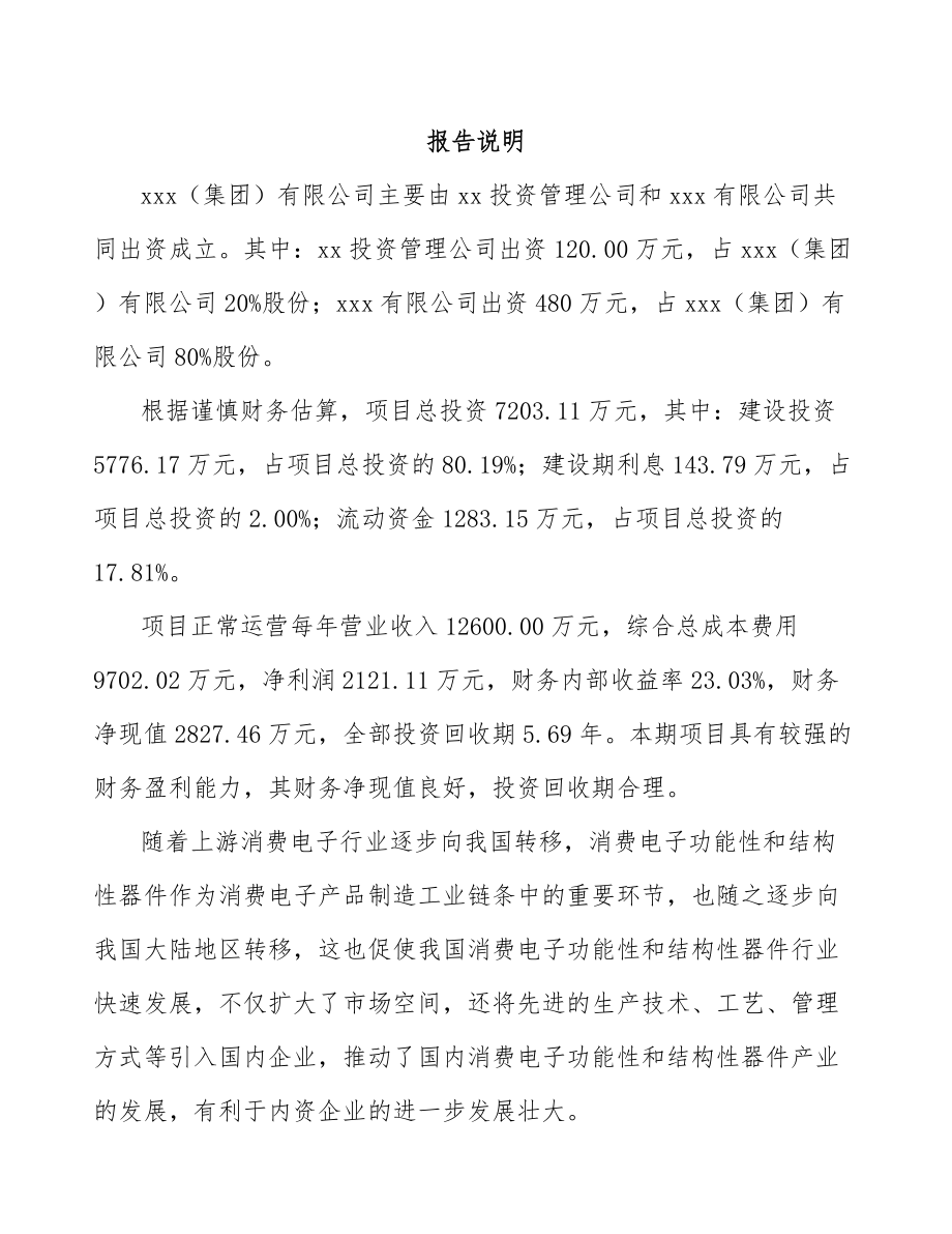 吉林省关于成立电子产品功能性器件公司可行性研究报告.docx_第2页