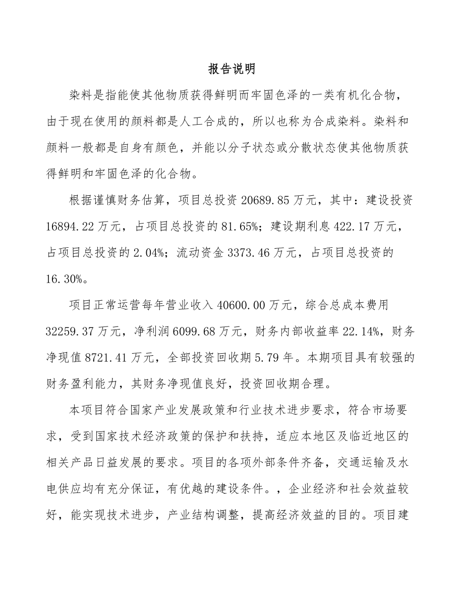 呼和浩特染料项目可行性研究报告.docx_第2页