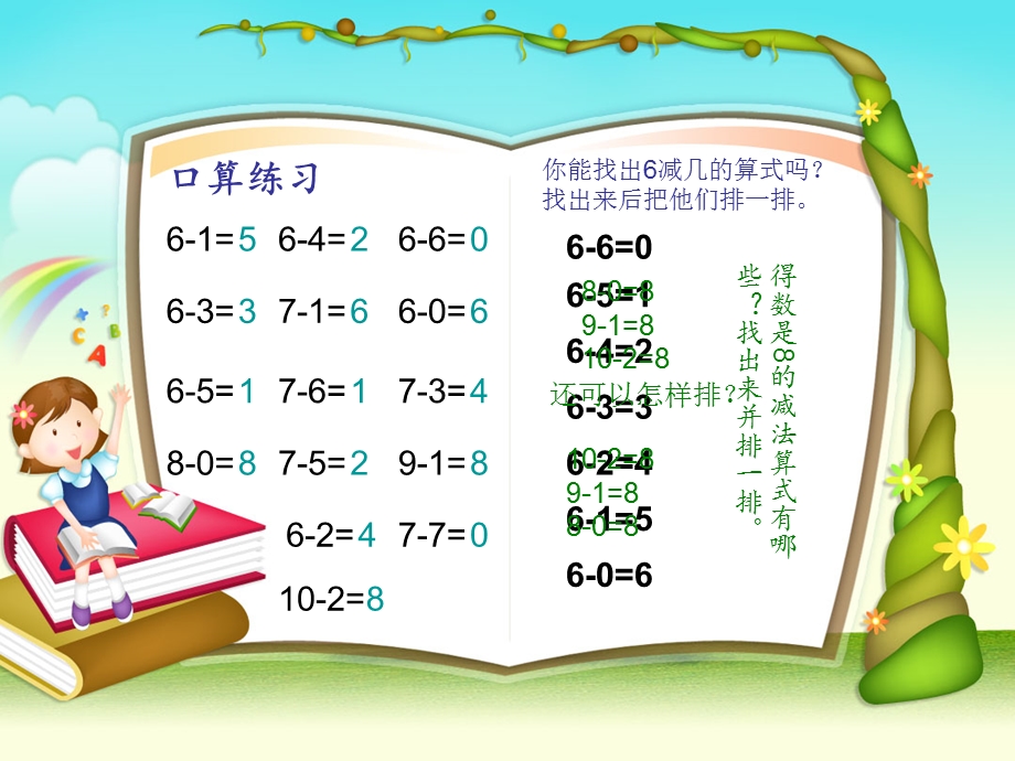 新北师大版小学数学一年级上册做个减法表ppt.ppt_第2页