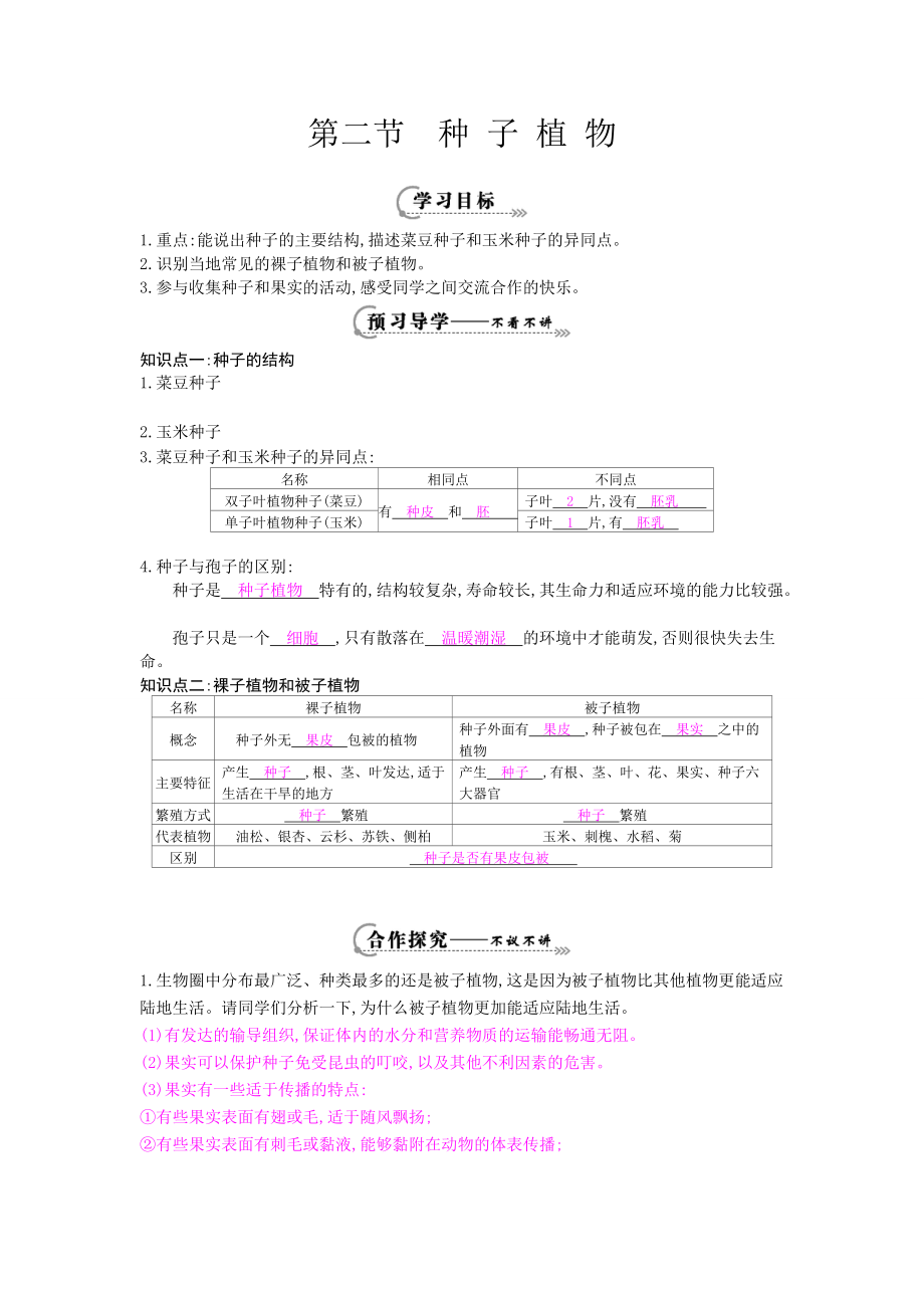 种子植物导学案.doc_第1页