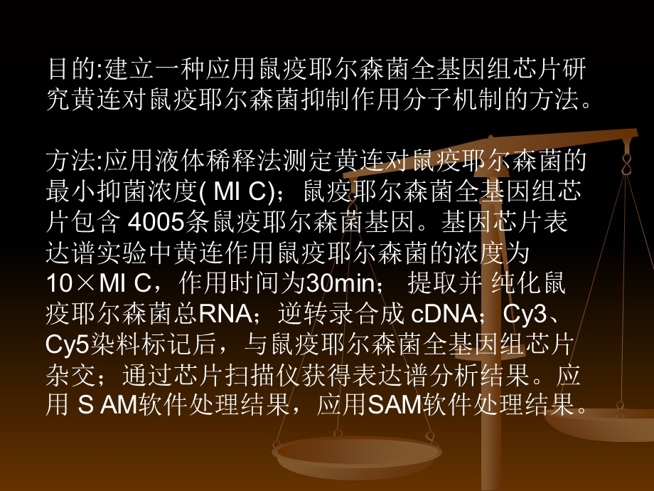 应用鼠疫菌全基因组芯片研究黄连抑菌机制的方法.ppt_第3页