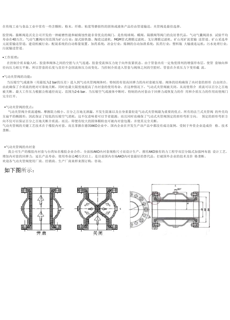 VF125气动夹管阀、夹管阀高品质夹管阀、大流量阀门排污阀挤压阀.docx_第1页