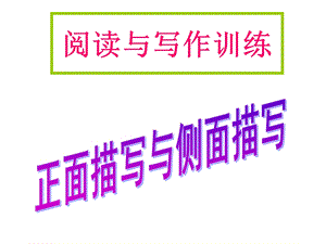 正面与侧面描写.ppt