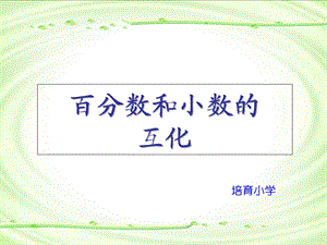 小组建设 百分数与小数的互化.ppt