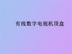 有线数字电视机顶盒.ppt