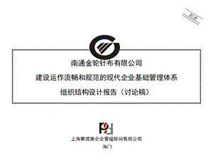 某针织公司组织结构设计方案报告.ppt