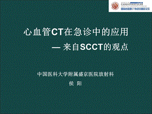 心血管CT在急诊中的应用来自SCCT的观点.ppt