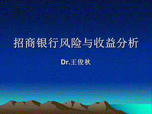 招商银行风险与收益分析.ppt