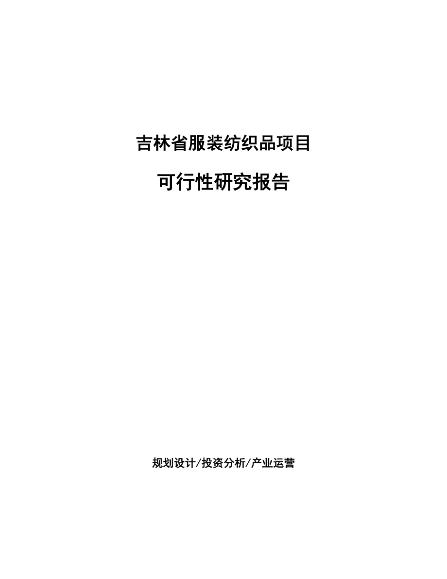 吉林省服装纺织品项目可行性研究报告.docx_第1页