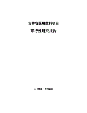 吉林省医用敷料项目可行性研究报告.docx