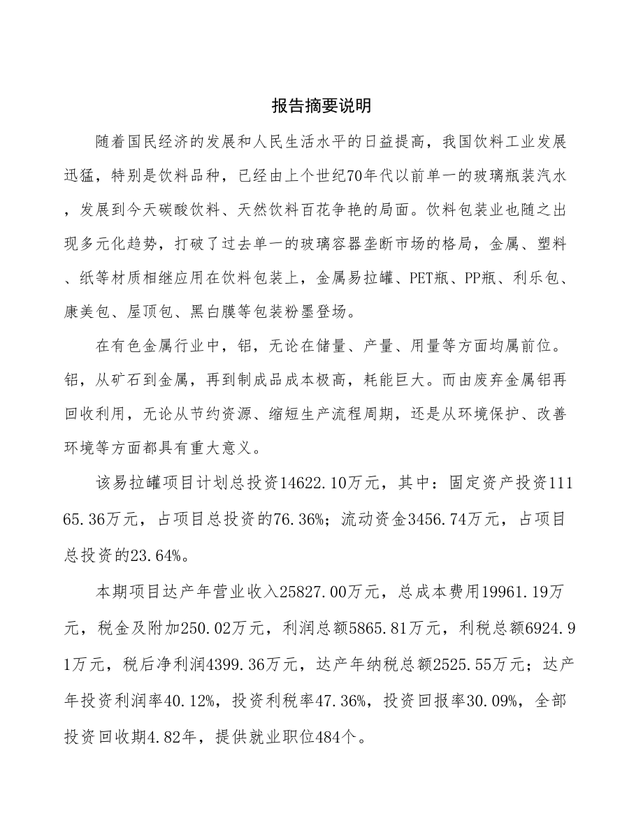 吉林省新建易拉罐项目可行性研究报告.docx_第2页