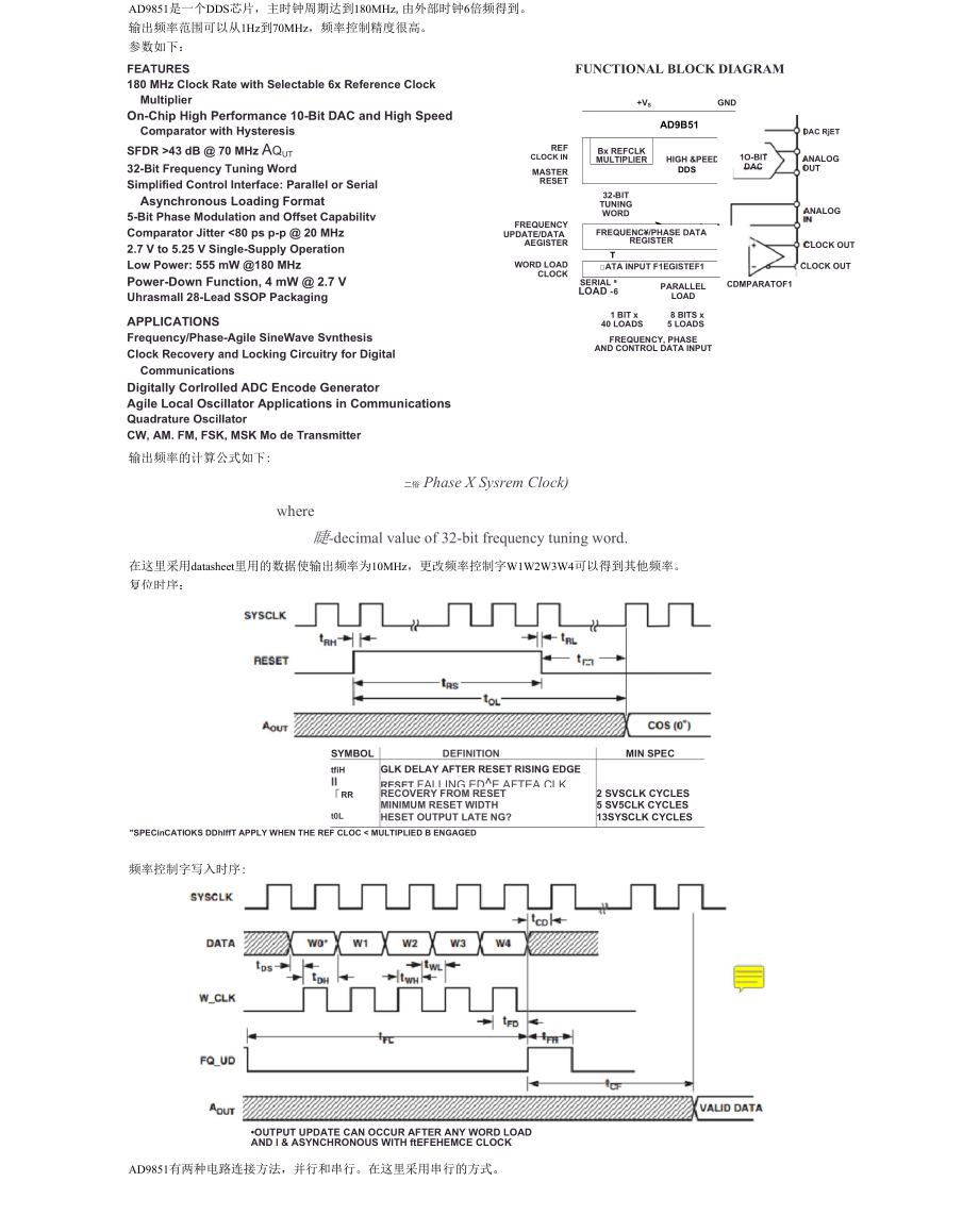 STM32F030控制AD9851产生10Mhz正弦波.docx_第1页