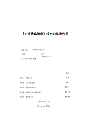 UPS快递公司战略分析.docx