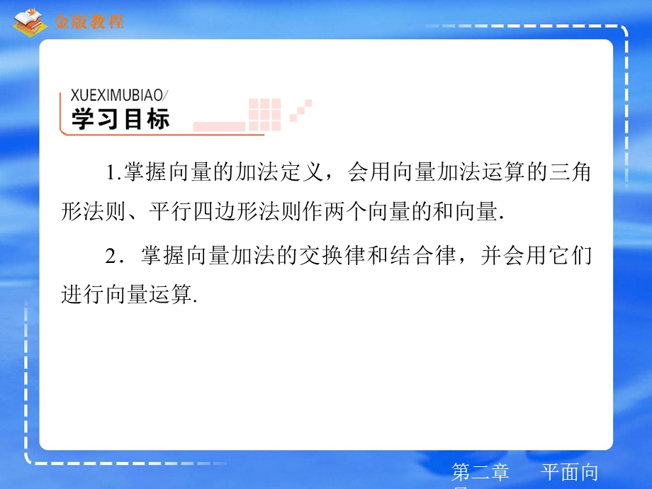 掌握向量的加法定义会用向量加法运算的三角形法则平.ppt_第3页