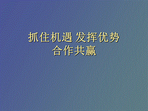 抓住机遇发挥优势合作共赢.ppt