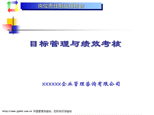 岗位责任制应用培训目标管理与绩效考核.ppt