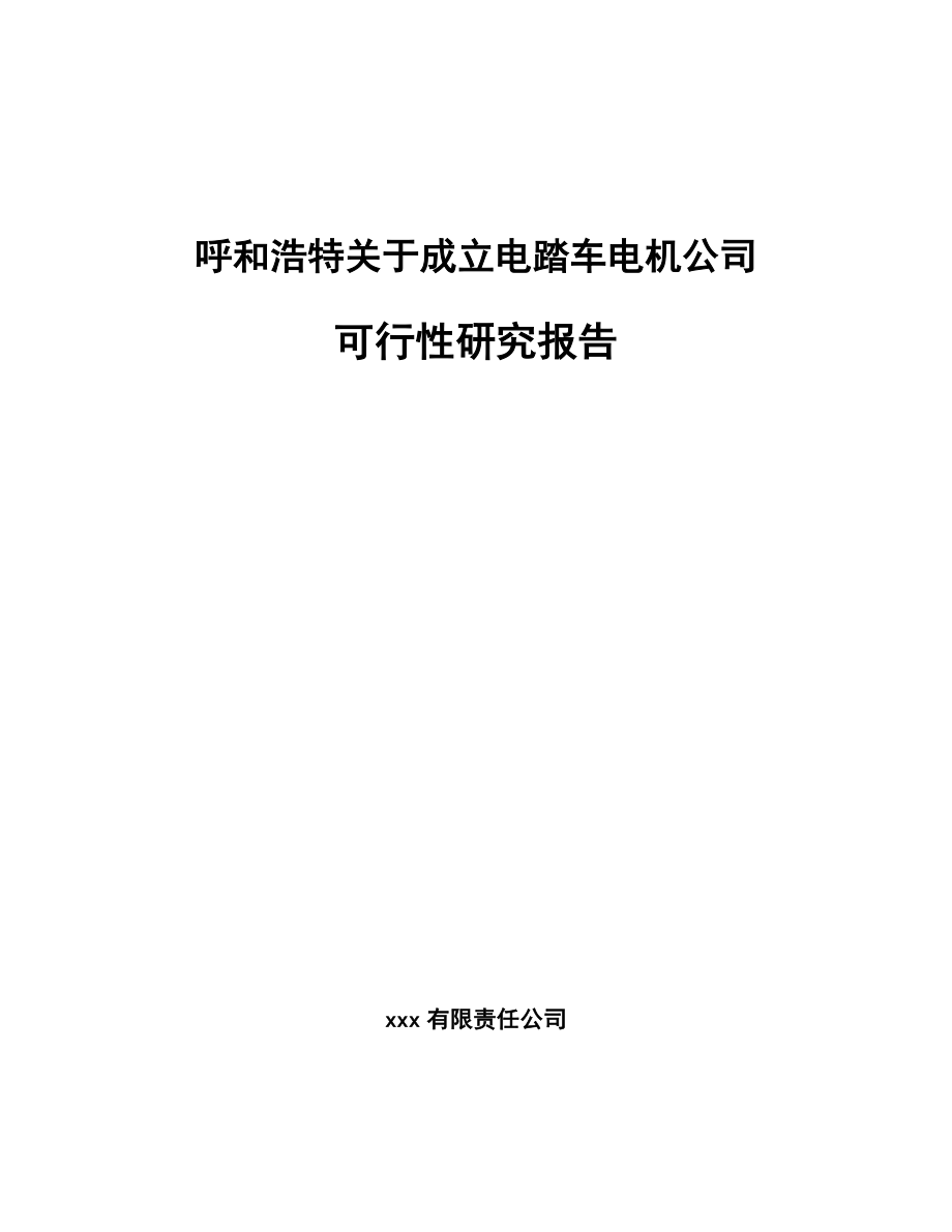 呼和浩特关于成立电踏车电机公司可行性研究报告.docx_第1页