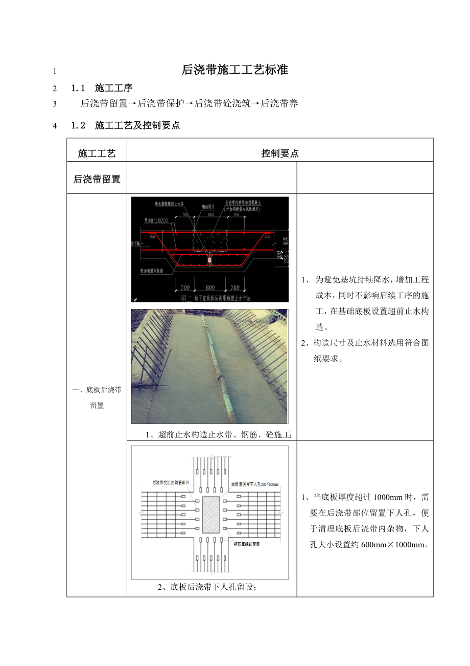 后浇带施工工艺标准详细图文说明.doc_第1页