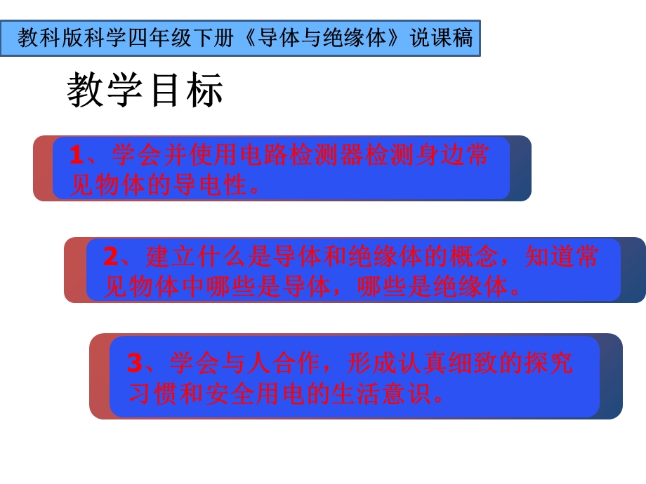 教科版小学科学四年级下册《导体与绝缘体》说课课件.ppt_第3页