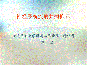 神经系统疾病共病抑郁课件.ppt