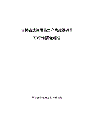 吉林省洗涤用品生产线建设项目可行性研究报告.docx