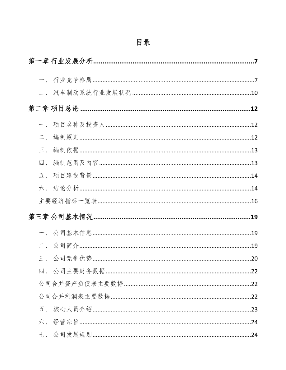 呼伦贝尔汽车制动器总成项目可行性研究报告.docx_第1页