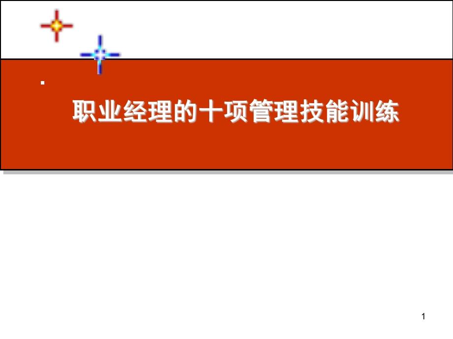 职业经理的十项管理技能训练.ppt_第1页