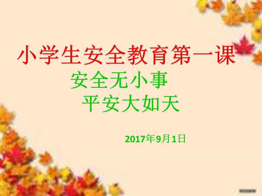 小学生安全教育第一课.ppt_第1页