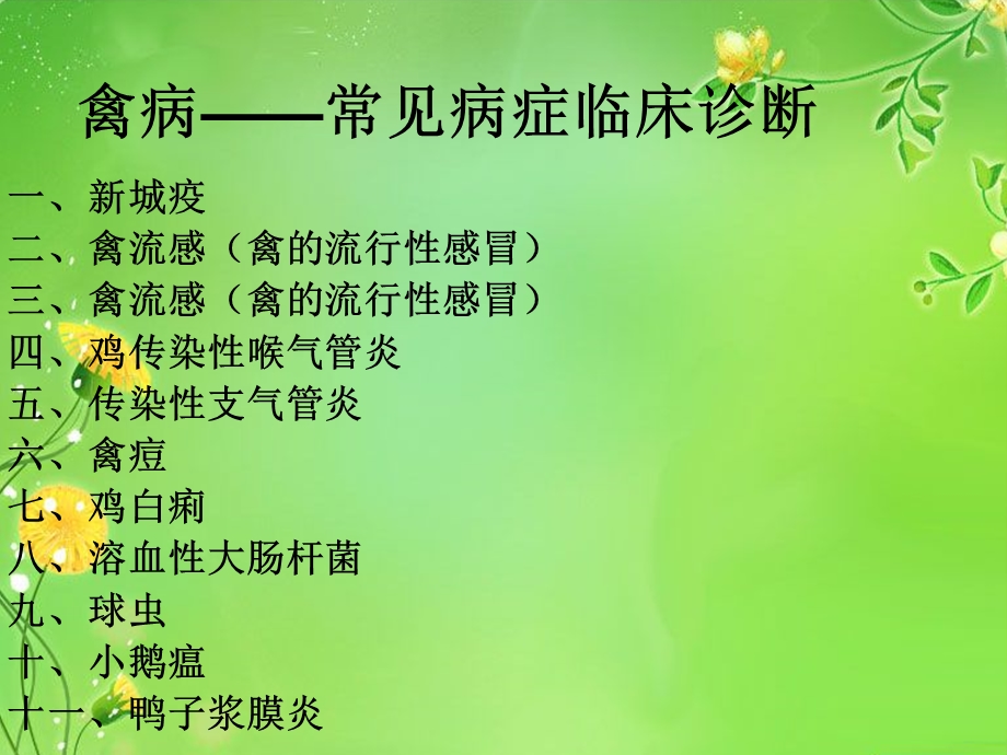 禽病—鸡病常见临床病症诊断.ppt_第1页