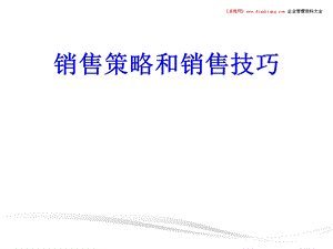 销售策略和销售技巧.ppt