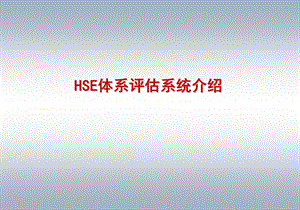 HSE体系运行质量评估概述.ppt