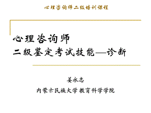 心理咨询师二级鉴定考试技能诊断.ppt