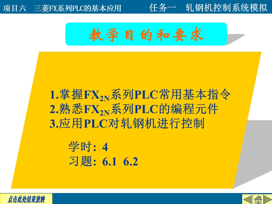 项目六三菱FX2N系列PLC基本应用任务一轧钢机控制.ppt_第2页