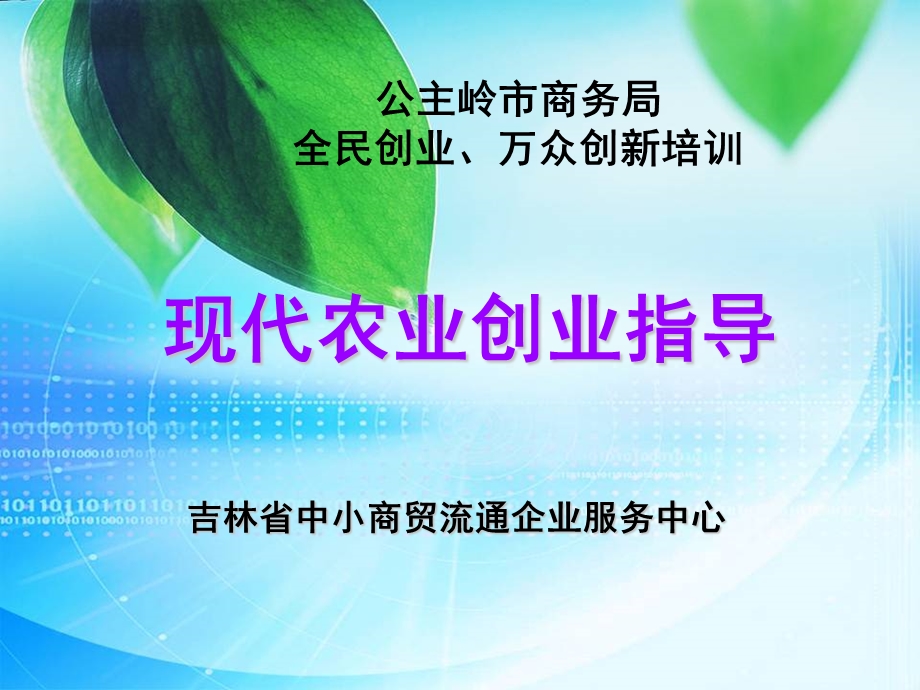 现代农业创业指导.ppt_第1页