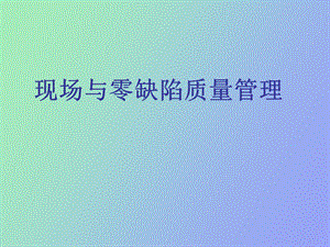 现场与零缺陷质量管理.ppt