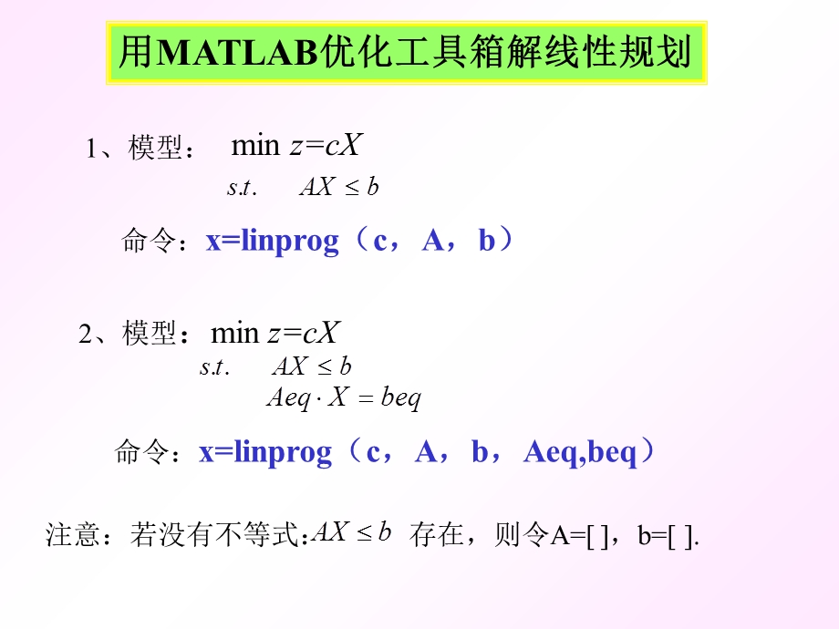 用MATLAB求解线性规划.ppt_第1页