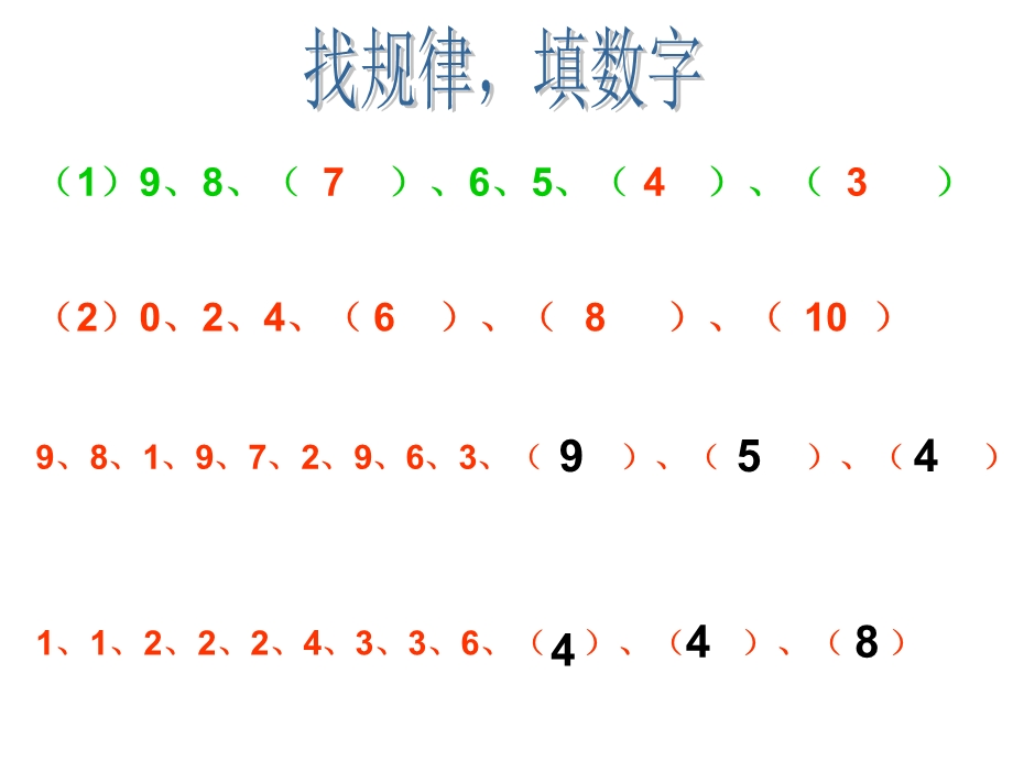 苏教版一年级上册数学期中考试找规律知识点复习.ppt_第3页