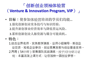 创新创业领袖体验营VentureInnovationProgramVIP.ppt