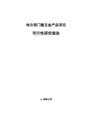 哈尔滨门窗五金产品项目可行性研究报告.docx