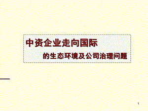 中资企业走向国际的生态环境及公司治理问题.ppt