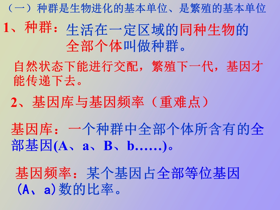 现代生物进化理论的主要内容实用好.ppt_第3页