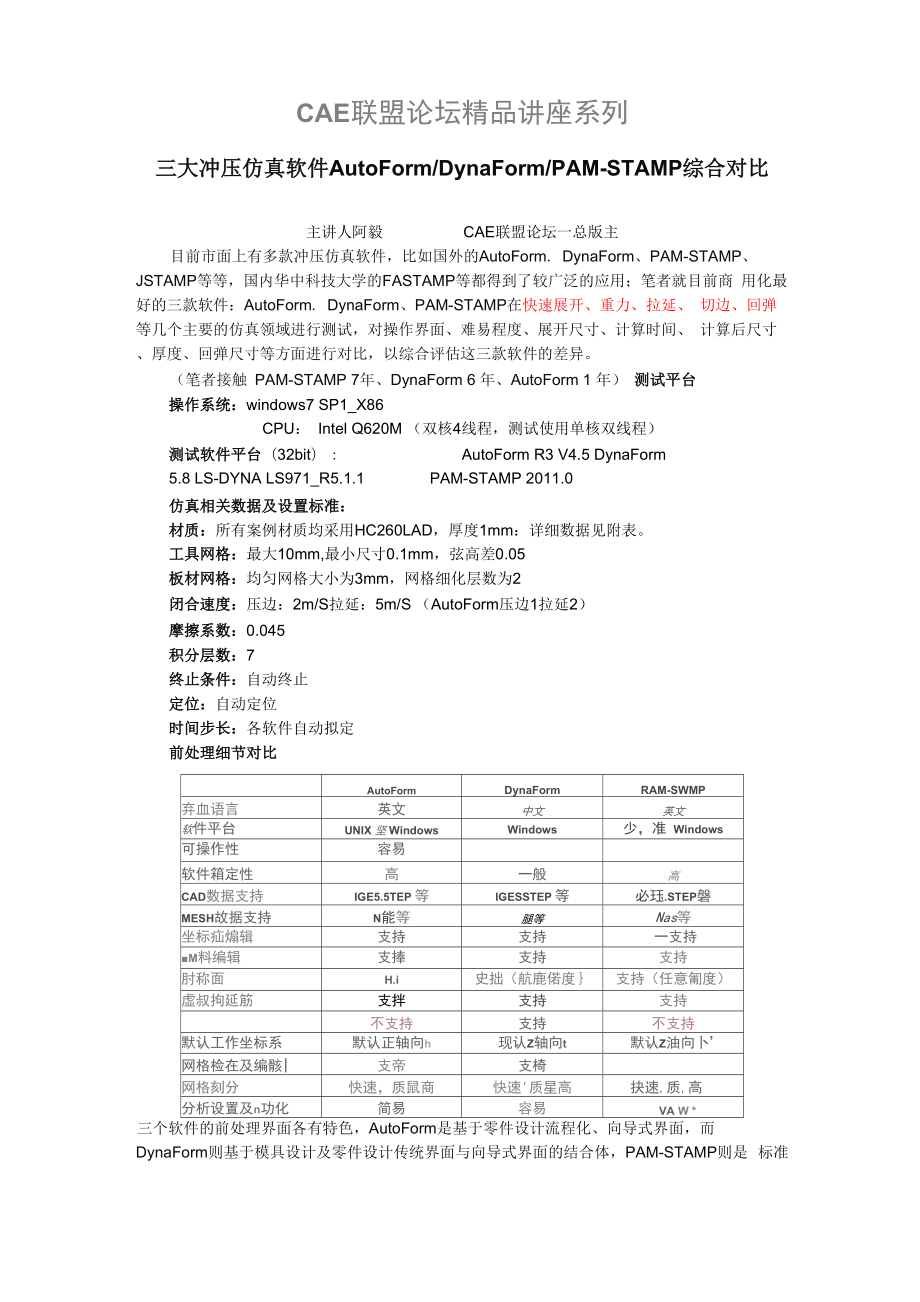 三大冲压仿真软件AutoFormDynaFormPAM.docx_第1页