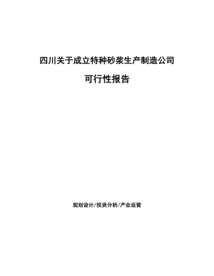 四川关于成立特种砂浆生产制造公司报告.docx